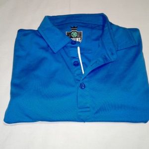 18 Greens Mens Golf Polo Shirt Blue Large